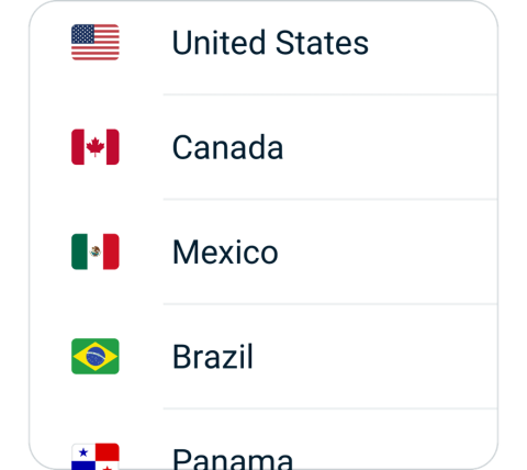 Vypr connect step 2, choose VPN server location